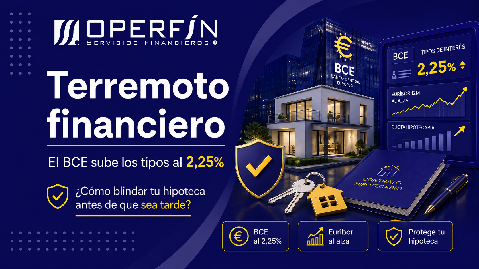 Terremoto financiero: El BCE sube los tipos al 2,25% ¿Cómo blindar tu hipoteca antes de que sea tarde?